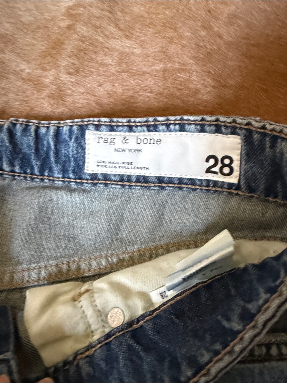 rag & bone Medium Blue Wide-Leg High-Rise Jeans - Picture 7 of 8